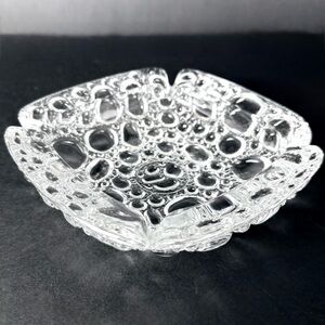 Vintage Libbey Mid Century Modern Bubble Ashtray Clear Pebble Pattern MCM